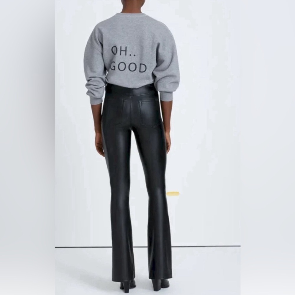 7 For All Mankind Women’s Black Faux Leather High Rise Bootcut Pants -SZ32 NWT - Picture 2 of 13